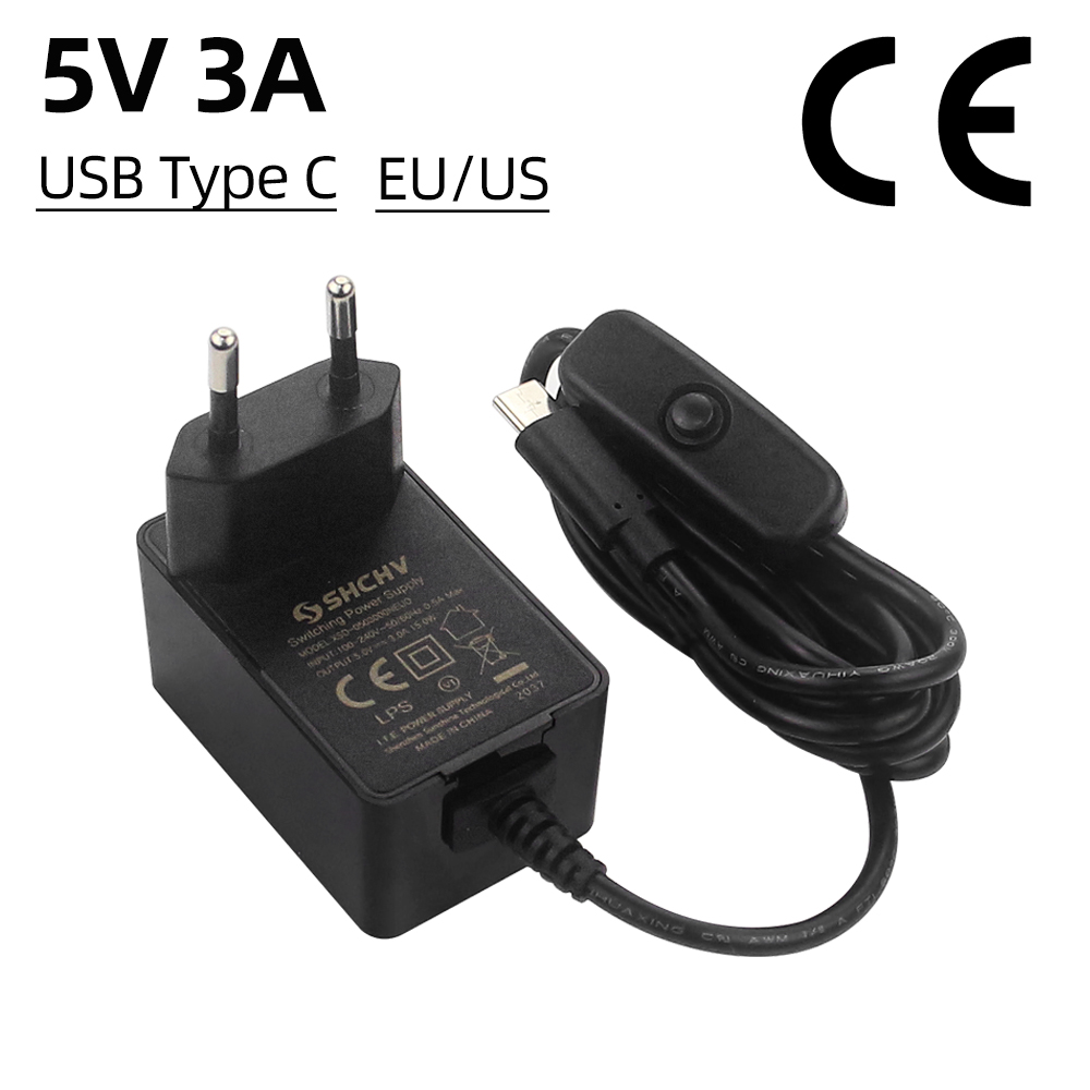 Raspberry Pi 5V 3A Power Suppl - Pi Power Supply recension och pris