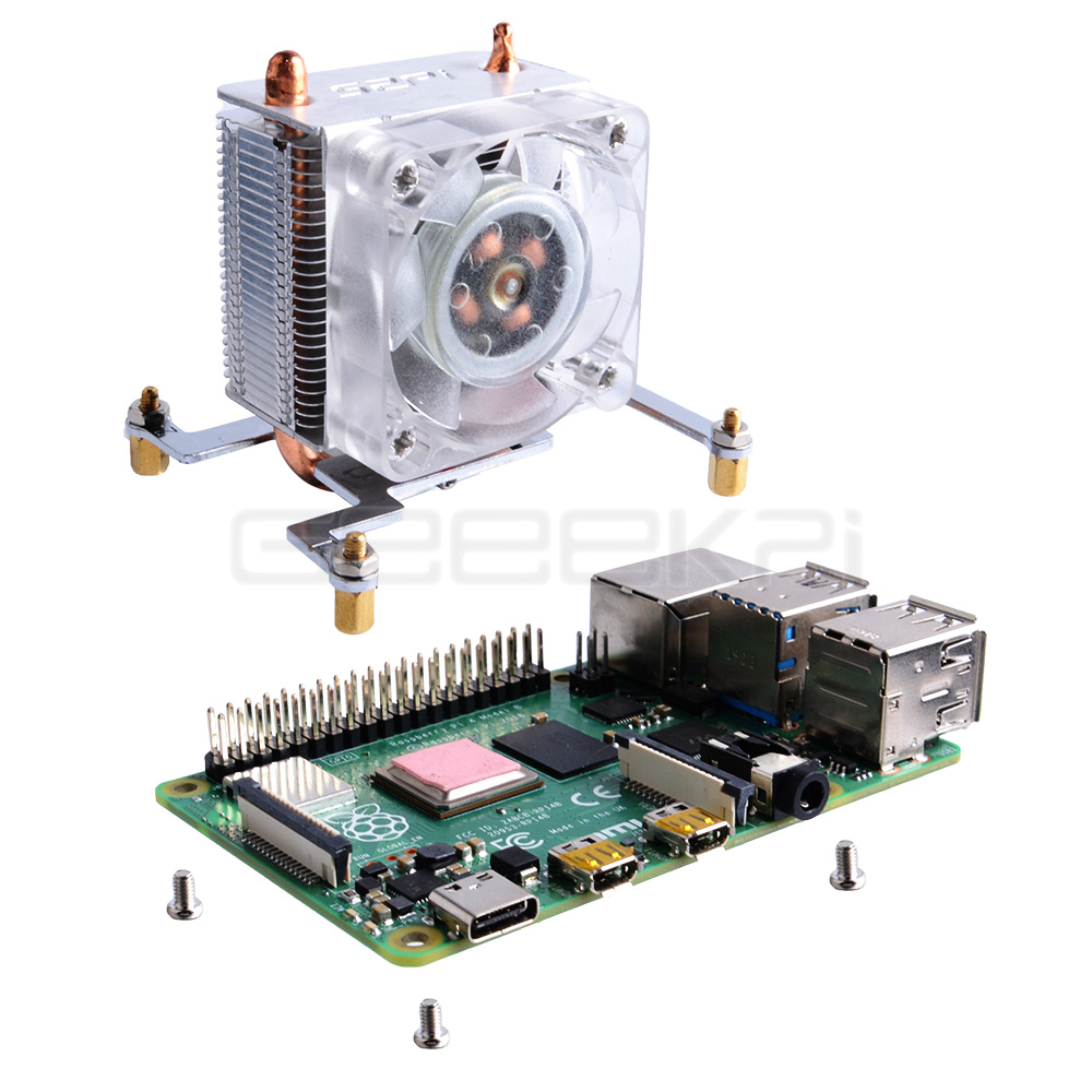 GeeekPi Clear Black Ice Tower  - Pi 5 Case recension och pris