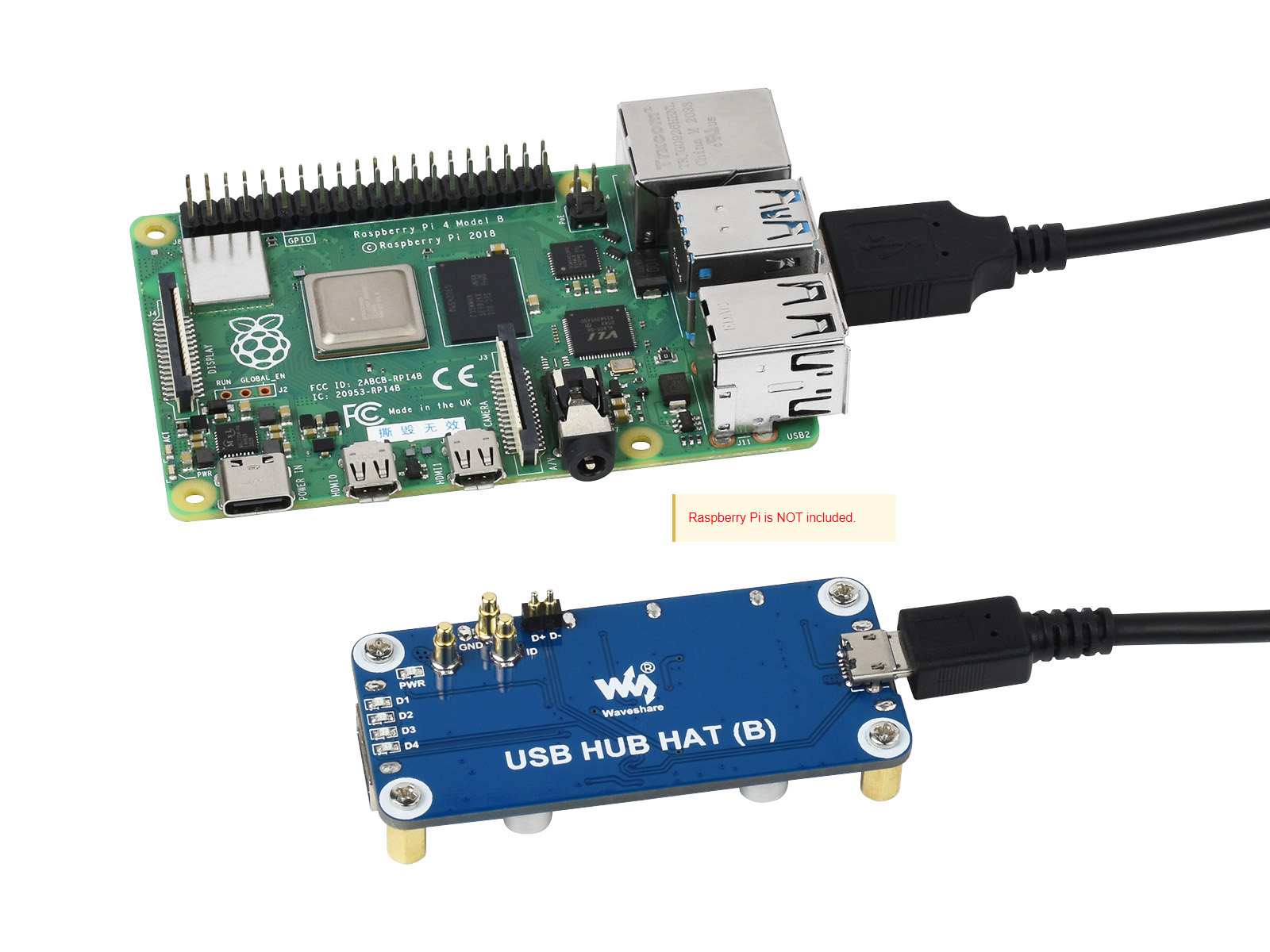 Waveshare USB HUB HAT (B) 4x p - Pi Zero recension och pris