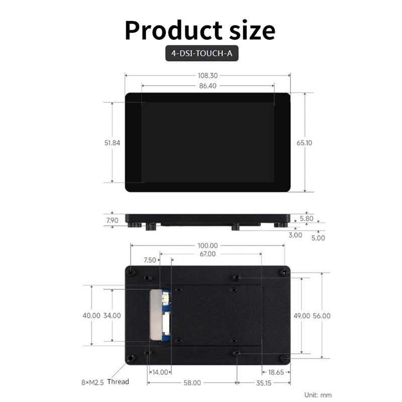 A33T-DSI Display 4 Inch LCD Ca - Raspberry Pi 4 recension och pris