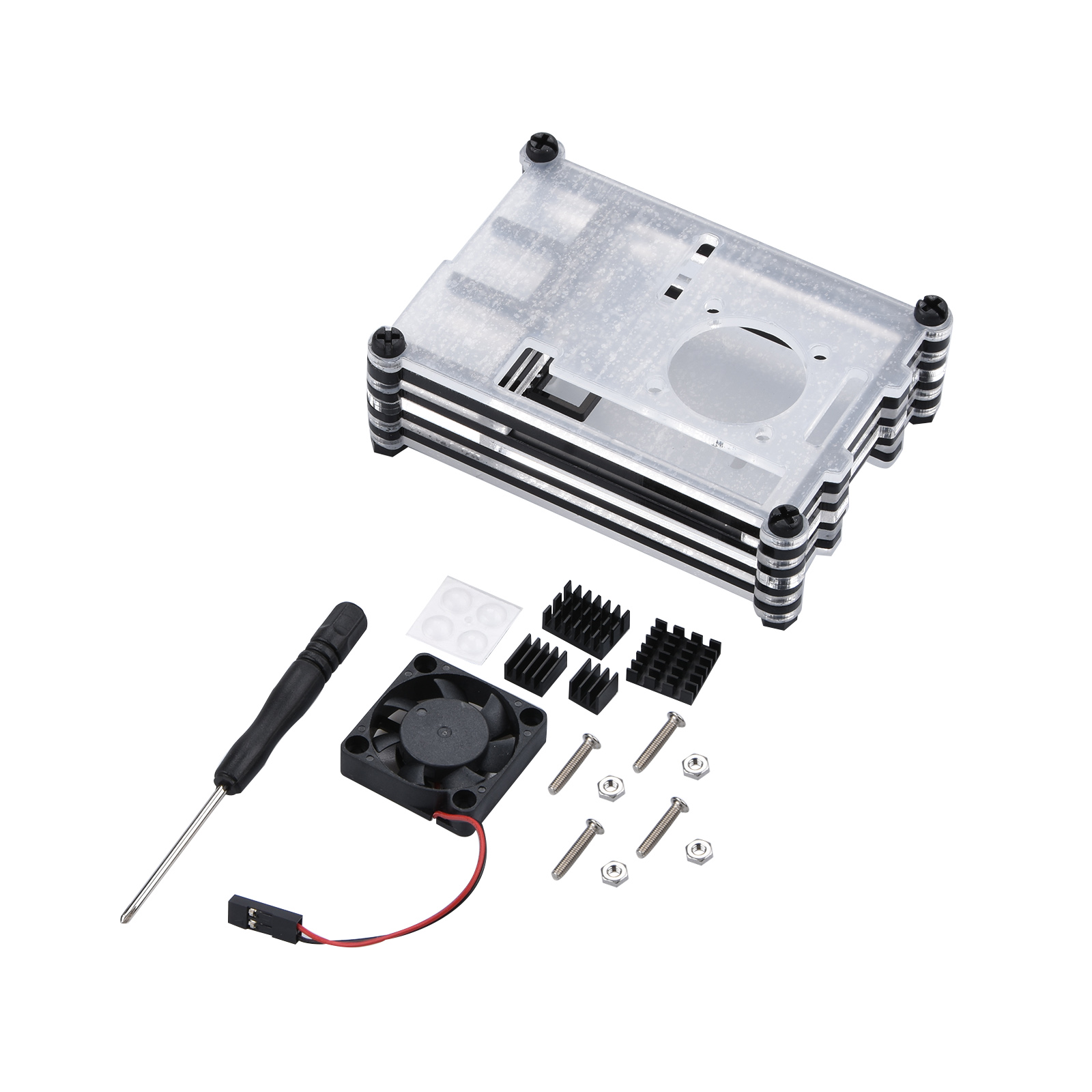 Clear 9 Layers Case with Cooli - Pi 4 Case recension och pris