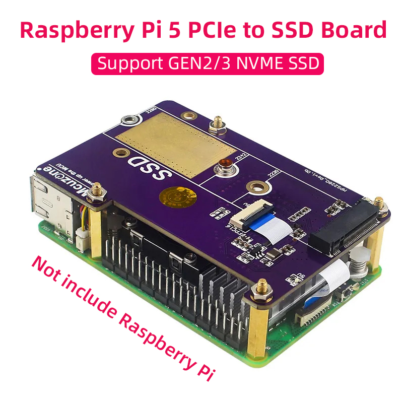 Raspberry Pi 5 PCIe to M.2 NVM - Pi Cooler recension och pris