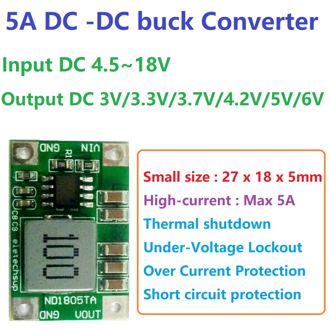 5A Buck DC-DC Converter Module - Raspberry Pi 5 recension och pris