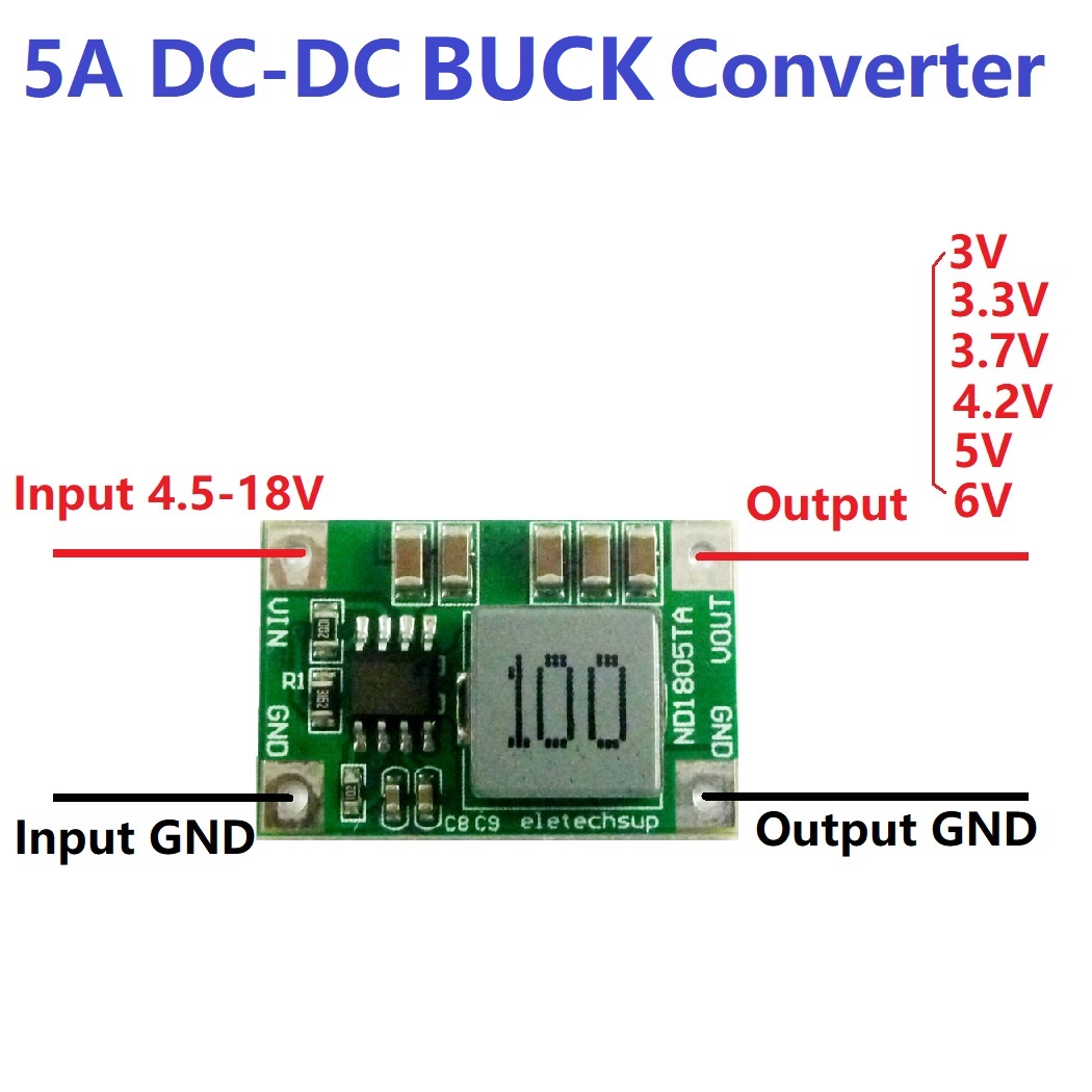 5A Buck DC-DC Converter Module - Raspberry Pi 5 recension och pris