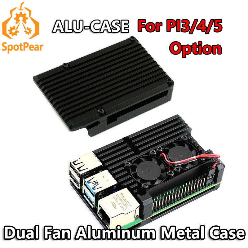 Aluminum Metal Case with Dual  - Pi 4 Case recension och pris